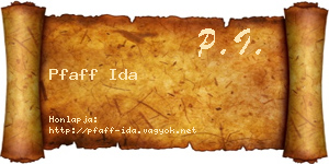 Pfaff Ida névjegykártya