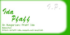 ida pfaff business card